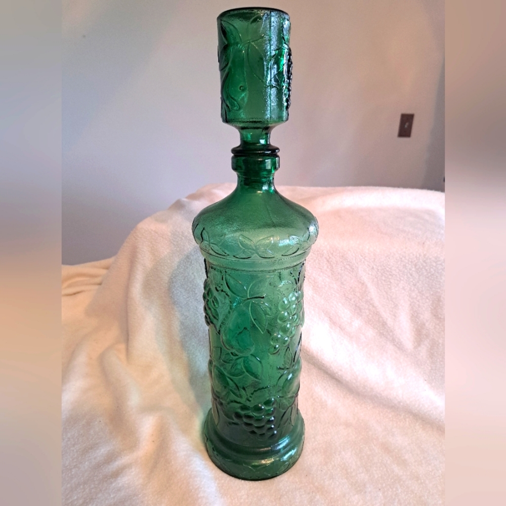 Vintage MCM Empoli Green Grape Decanter